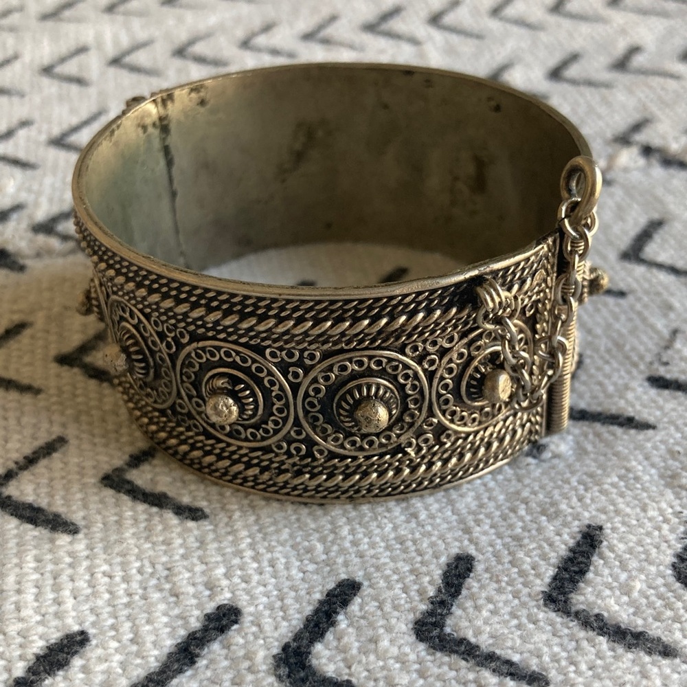 Antique metal cuff bracelet